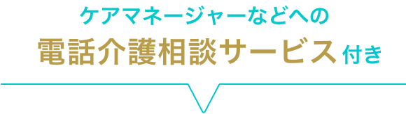 ケアマネージャーなどへの電話介護相談サービス付き